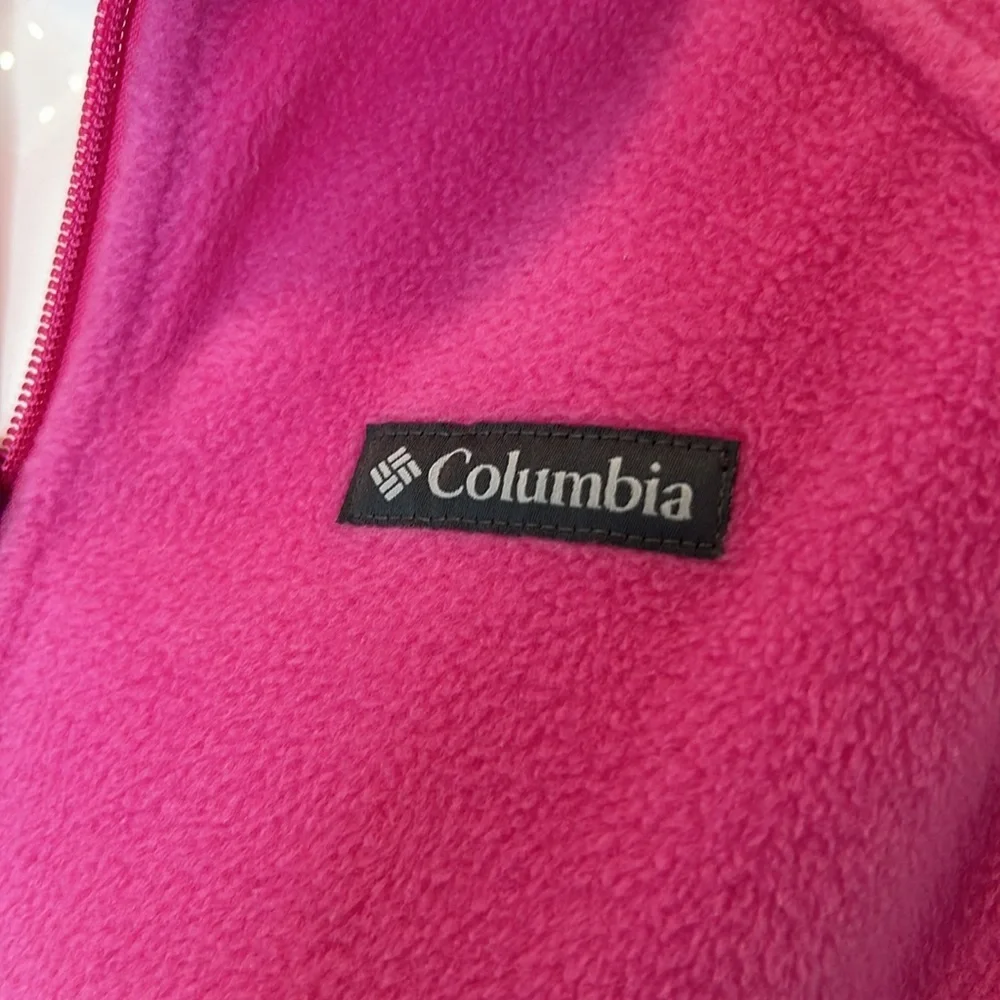 Columbia girls pink full zip fleece jacket size L ( 14-16 girls) - Picture 2 of 9